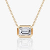 Emerald Lab Grown Diamond Bezel Pendant