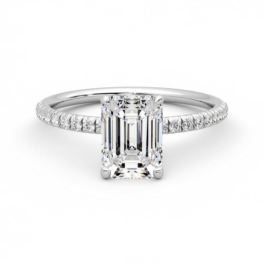 Emerald Lab Diamond 1.50 CTW Pavé Ring