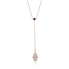 Collier Saphir Hamsa Pendant Diamant