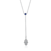 Collier Saphir Hamsa Pendant Diamant
