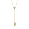 Collier Saphir Hamsa Pendant Diamant