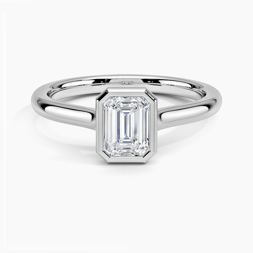 Emerald Lab Diamond Bezel Ring (0.70ctw)