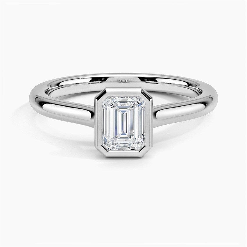 Emerald Lab Diamond Bezel Ring (0.50ctw)