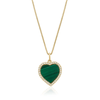 Collier Coeur Vert Malachite