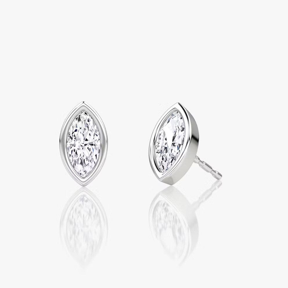 Marquise Bezel Studs Lab Grown Diamond