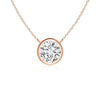 Round Lab Grown Diamond Bezel Pendant