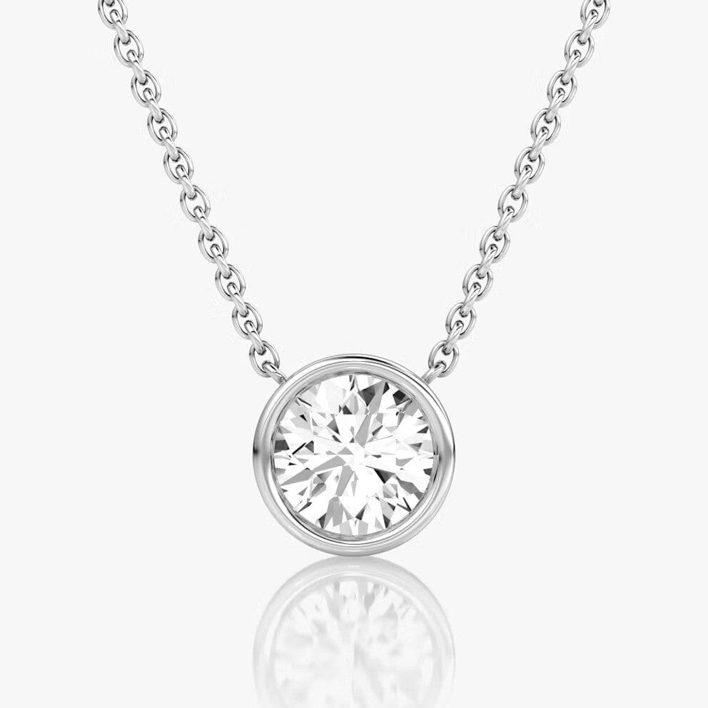 Round Lab Grown Diamond Bezel Pendant