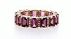 Pink Tourmaline Emerald Cut Eternity Ring