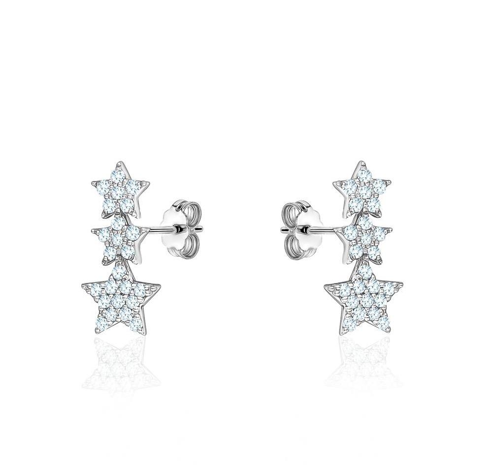3 Star Diamond Earrings (0.20Ctw) - mydiamond.ca
