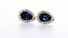 Colored Pear Shape Halo Earring (1.50Ctw)