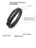 Black Genuine Leather, Matte Black Clasp, Nature Yellow Tiger Eyes Stone