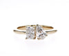Lab-created pear and radiant diamond ring with white gold band - available at MyDiamond.ca"