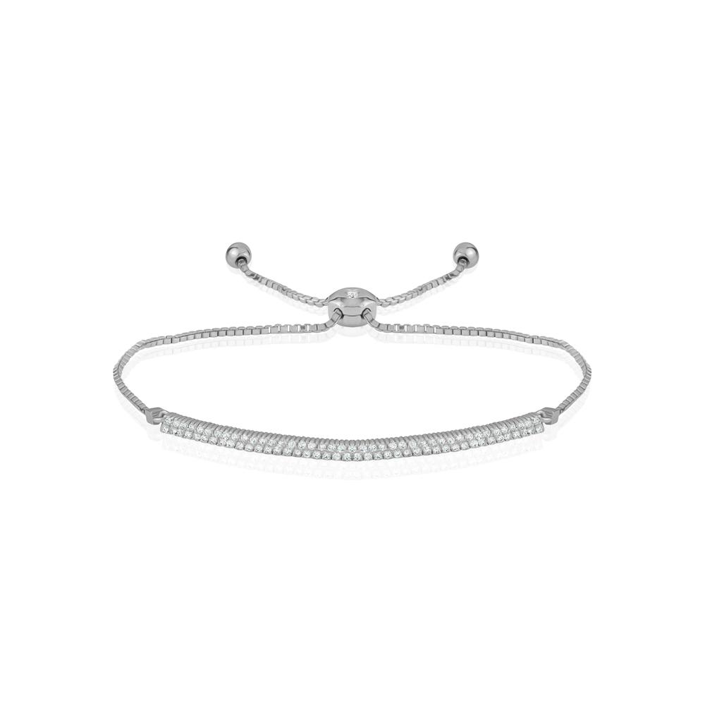2 Row Diamond Bar Zip Bracelets