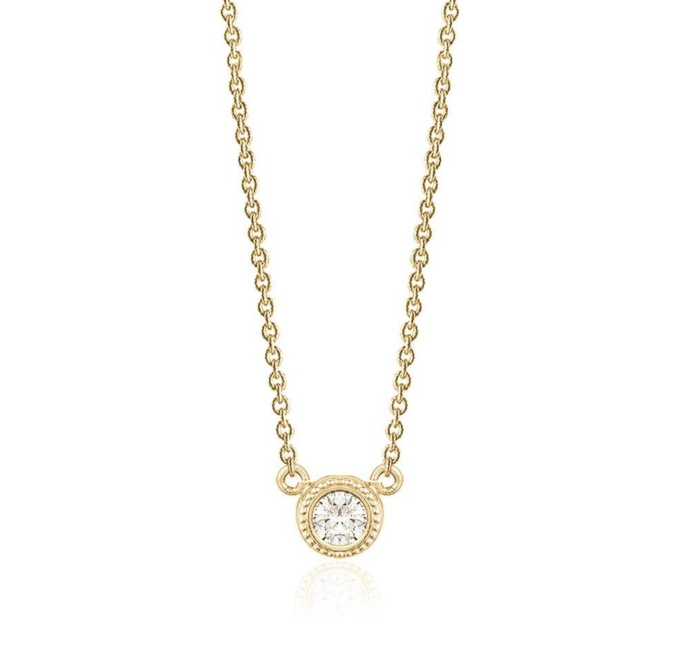 Bezel Solitaire Pendant (0.10Ctw) - mydiamond.ca