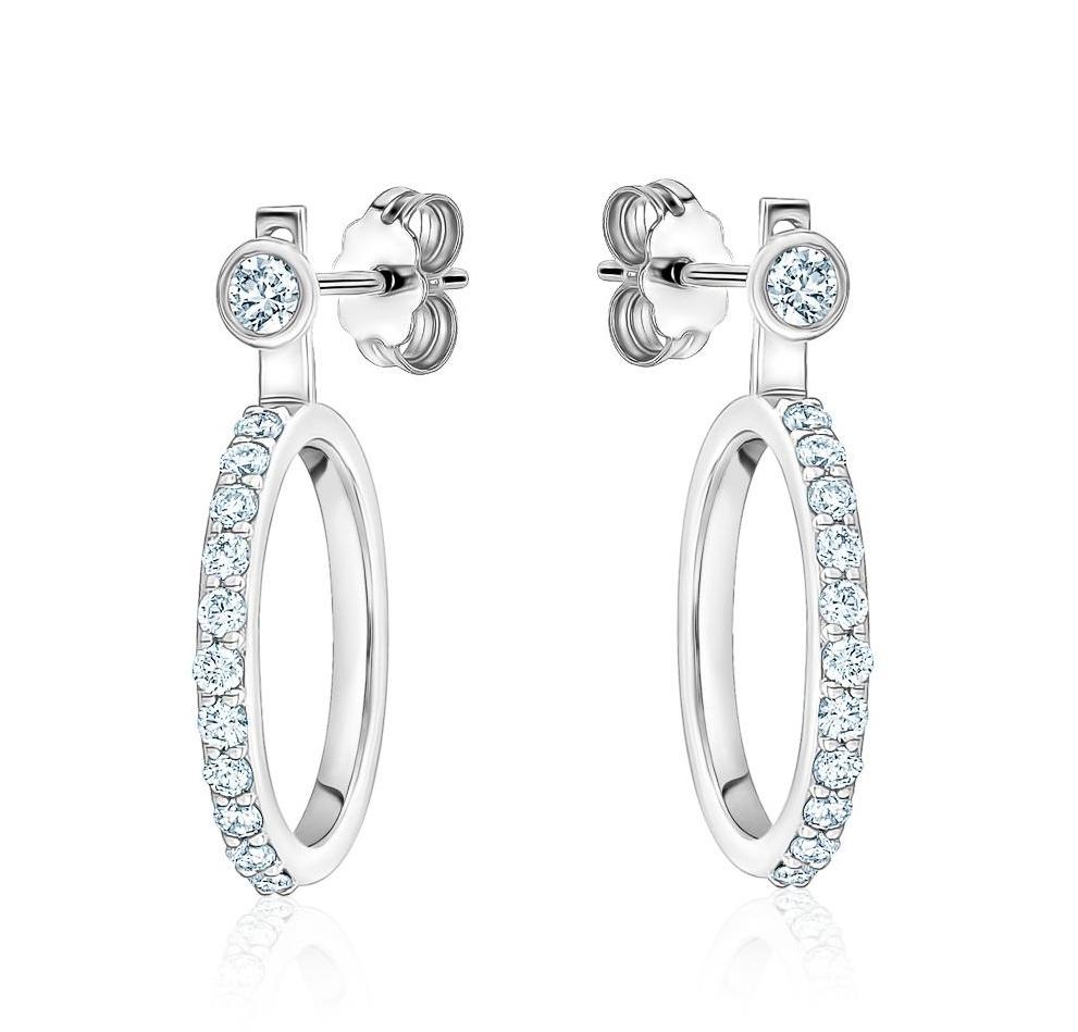 Bezel Stud Diamond Jacket Hoops - mydiamond.ca
