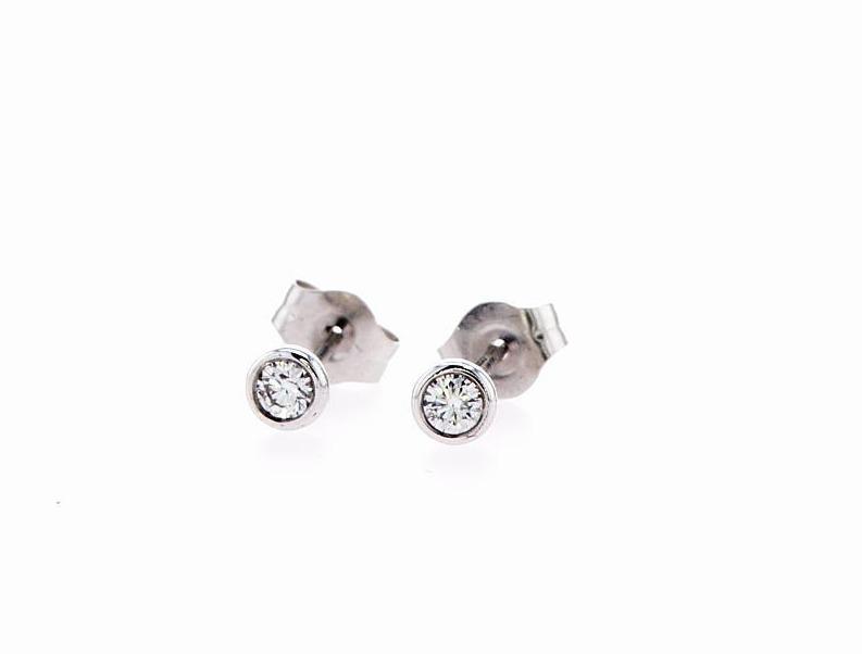 BEZEL STUDS (0.10CTW) Earrings Mydiamond 14K WHITE GOLD