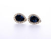 Colored Pear Shape Halo Earring (1.50Ctw) - mydiamond.ca