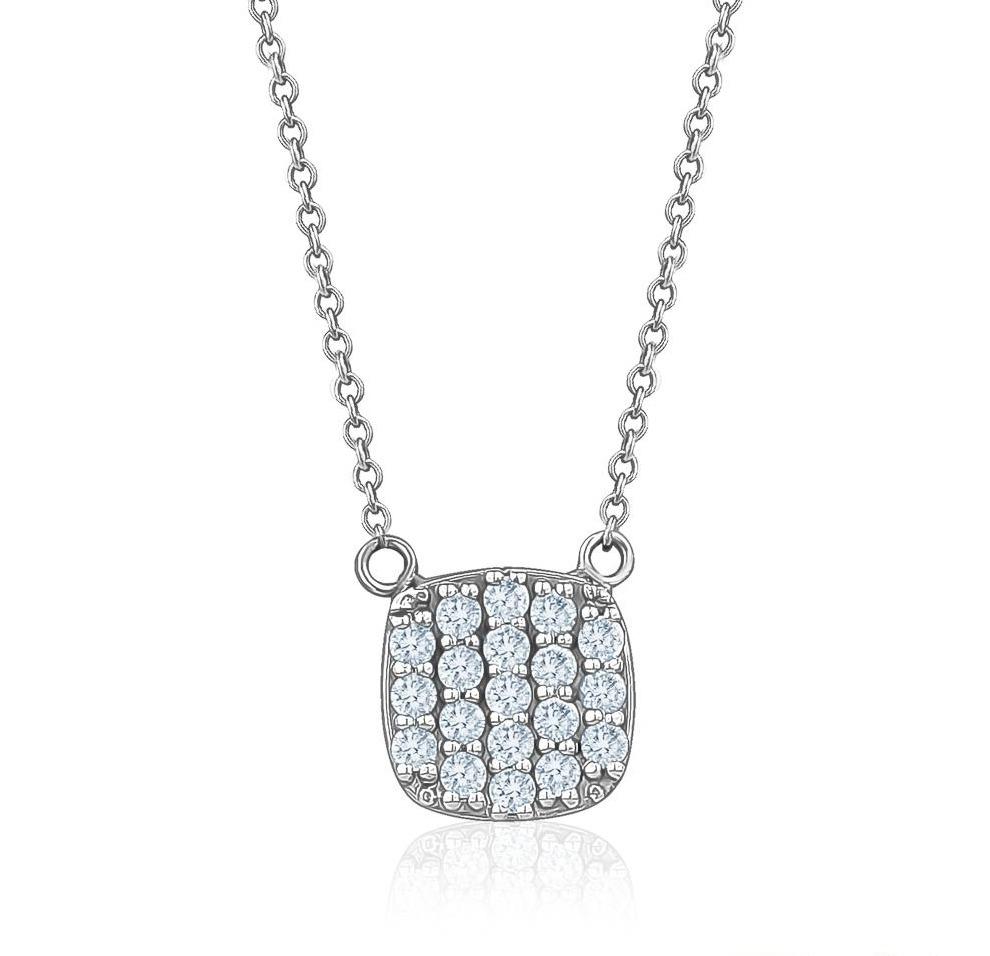 Cushion Pave Necklace (0.30Ctw) - mydiamond.ca