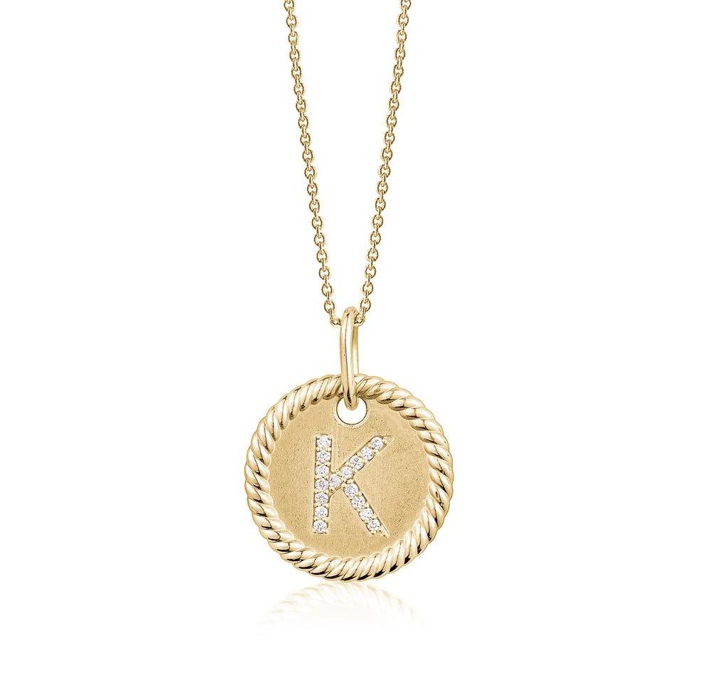 Diamond Initial Medallion Necklace - mydiamond.ca