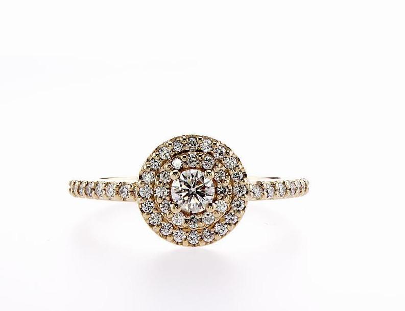 Double Halo Diamond Ring (0.50Ctw) - mydiamond.ca