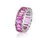 Emerald Cut Pink Sapphire Eternity Ring (7.55Ctw) - mydiamond.ca