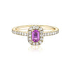 Emerald Cut Pink Sapphire Halo Ring - mydiamond.ca