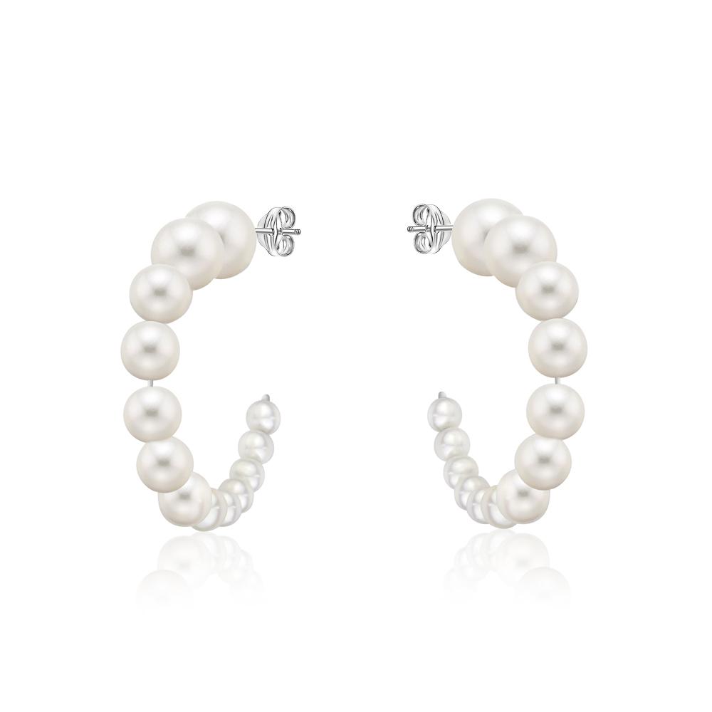 Graduated Pearl Hoops - mydiamond.ca