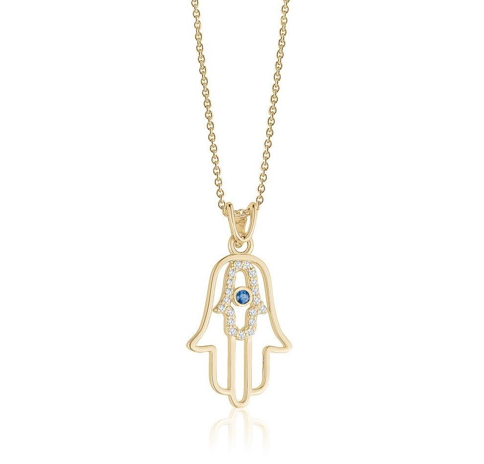Hamsa Necklace (0.10Ctw) - mydiamond.ca