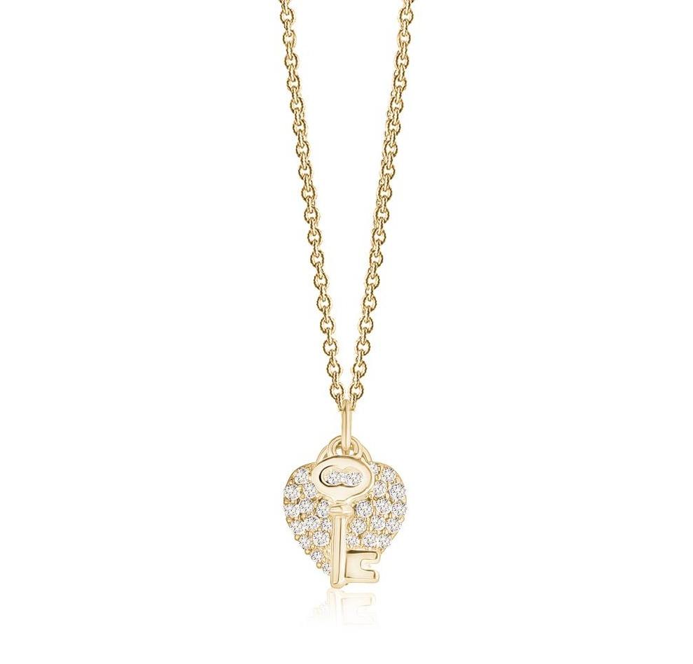 Key And Heart Diamond Pendant - mydiamond.ca