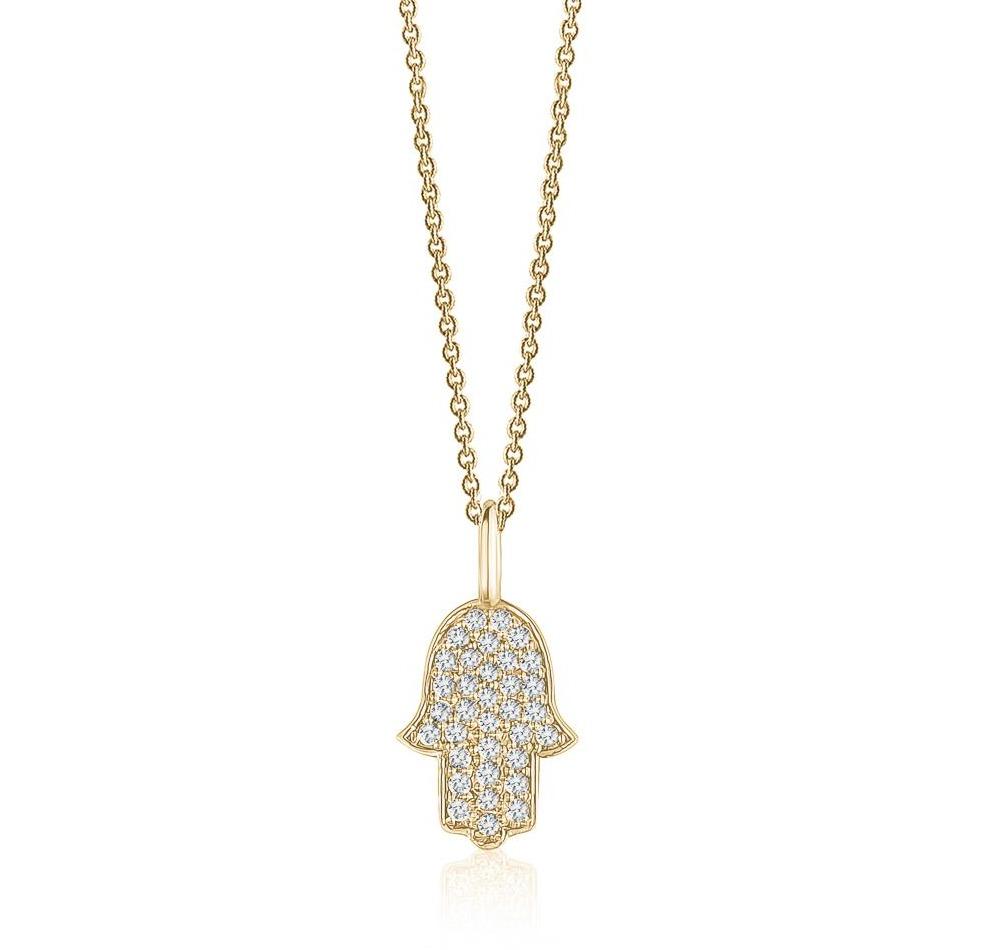 My Small Hamsa Necklace (0.20Ctw) - mydiamond.ca