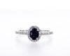 Bague de fiançailles saphir ovale Halo