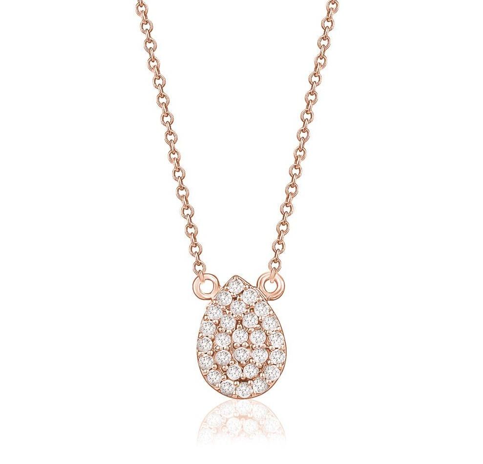 Pear Pave Necklace (0.20Ctw) - mydiamond.ca