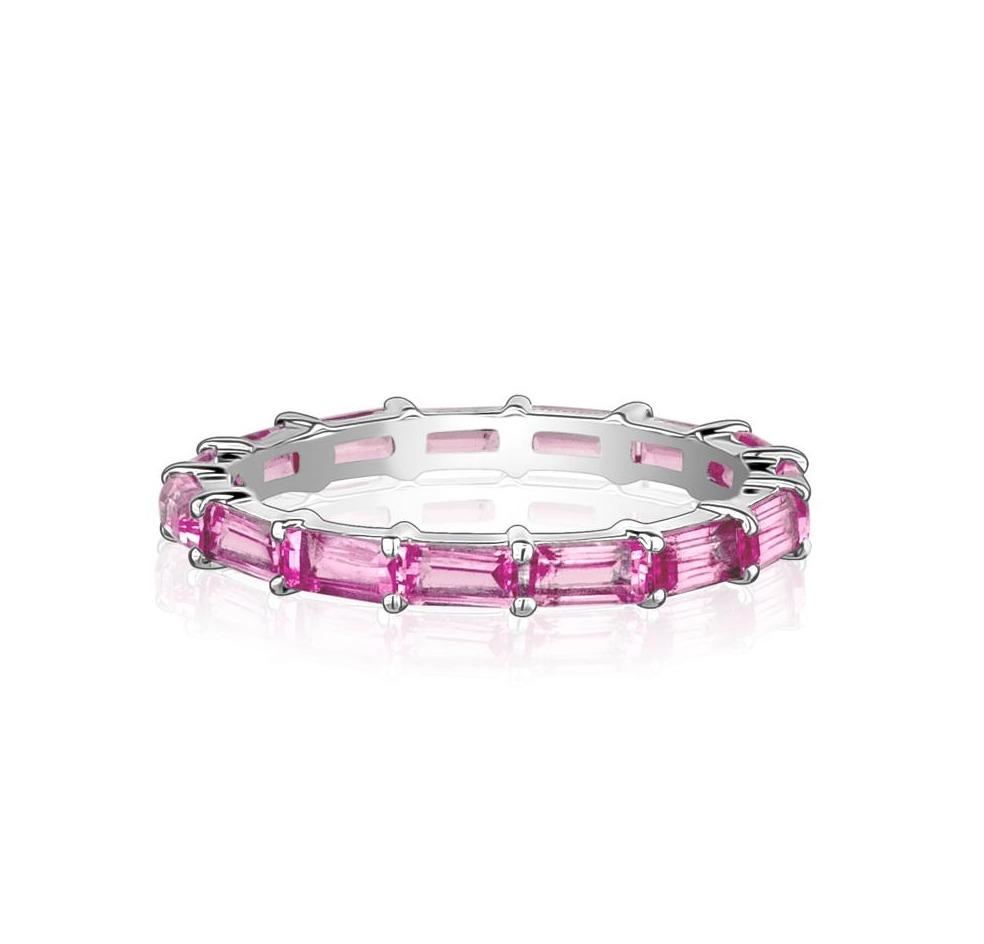 Pink Sapphire Baguette Eternity Ring - mydiamond.ca