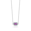 Pink Sapphire Halo Necklace - mydiamond.ca