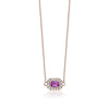 Pink Sapphire Halo Necklace - mydiamond.ca