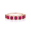 Seven Ruby and Diamond Ring Rings Mydiamond 14K Rose Gold 3.5