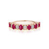 Six Ruby and Pavé Diamond Ring Rings Mydiamond 14K Rose Gold 3.5