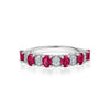 Six Ruby and Pavé Diamond Ring Rings Mydiamond 14K White Gold 3.5