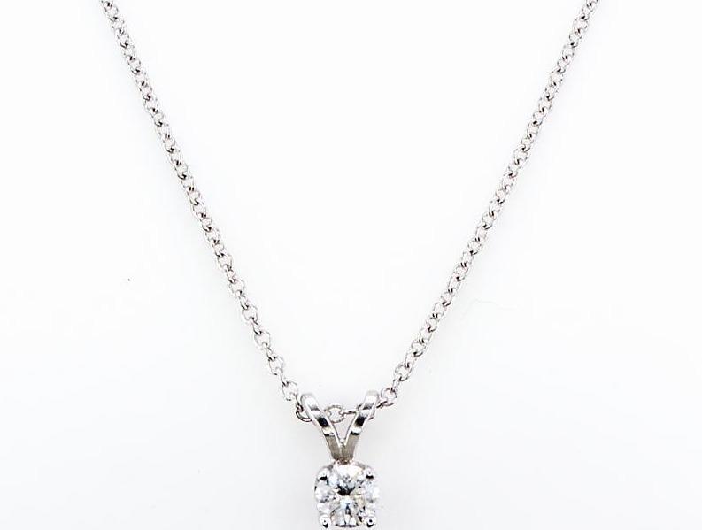 SOLITAIRE DIAMOND PENDANT (0.15CTW) Necklace Mydiamond 14K WHITE GOLD