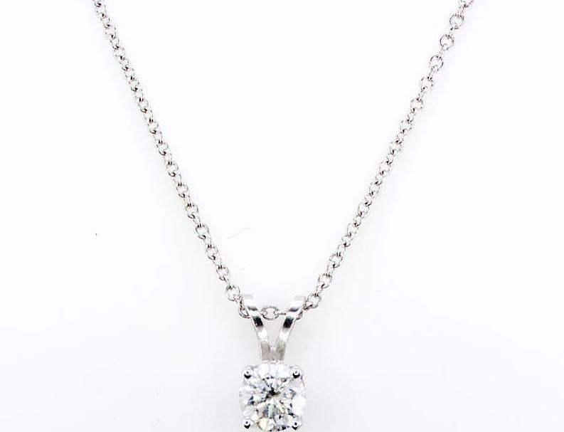 SOLITAIRE DIAMOND PENDANT (0.40CTW) Necklace Mydiamond 14K WHITE GOLD
