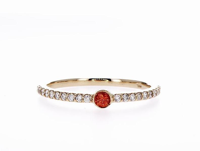 TANGY ORANGE SAPPHIRE RING (0.21CTW) Rings Mydiamond 14K Yellow Gold 3.5