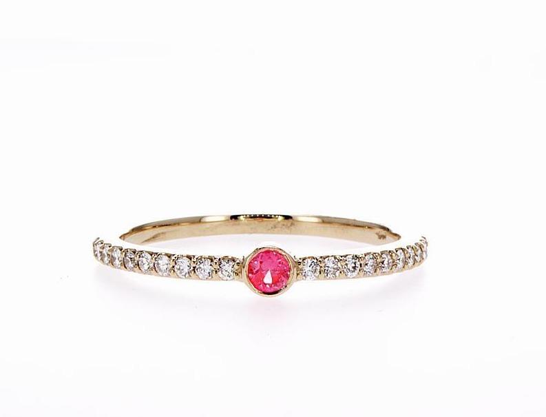 TANGY PINK SAPPHIRE RING (0.21CTW) Rings Mydiamond 14K Yellow Gold 3.5