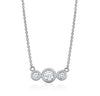 THREE BEZEL DIAMOND PENDANT (0.25CTW) Necklace Mydiamond 14K WHITE GOLD