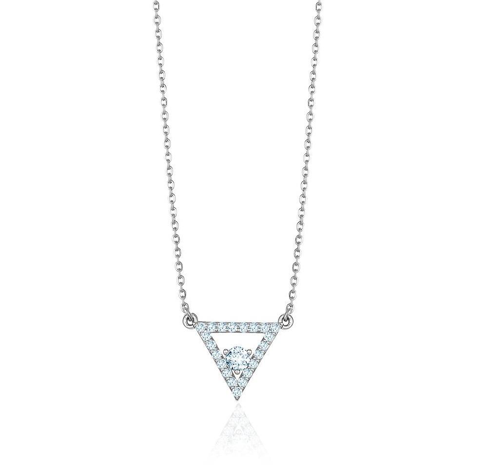 Triangle Diamond Necklace (0.27CTW) Necklace Mydiamond 14K WHITE GOLD