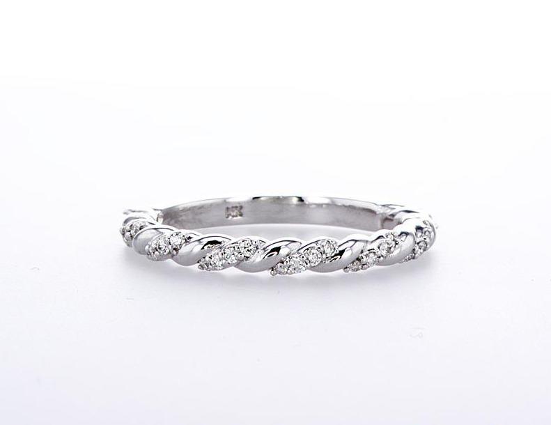 TWIRLY DIAMOND RING (0.20CTW) Rings Mydiamond 14K White Gold 3.5
