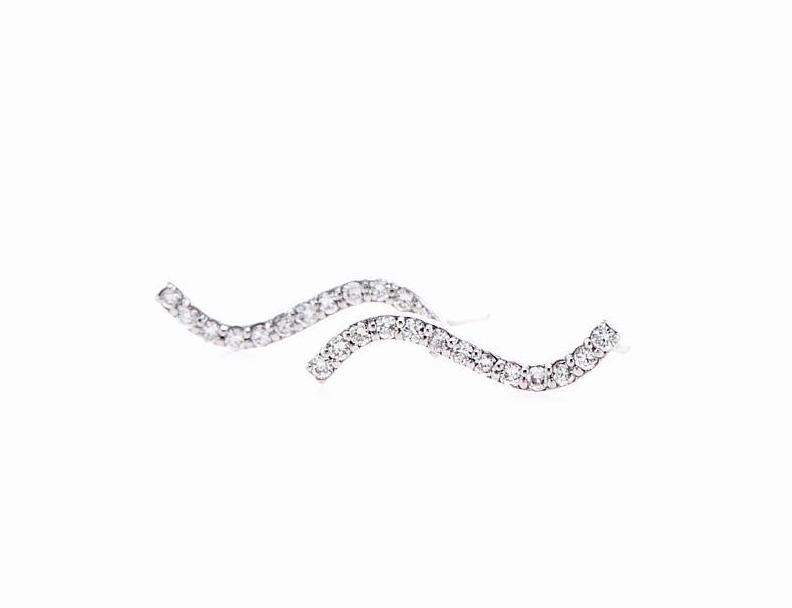 WAVE EARRING (0.13CTW) Earrings Mydiamond 14K WHITE GOLD