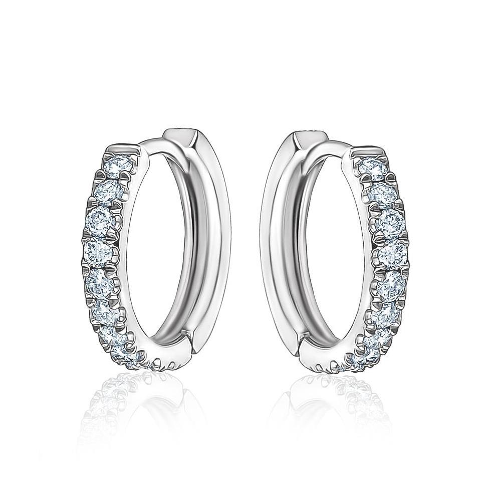 Willow Huggies (0.25Ctw) Earrings Mydiamond 14K WHITE GOLD