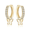 Willow Huggies Charm(0.25Ctw) Earrings Mydiamond 14K YELLOW GOLD Butterfly