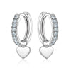 Willow Huggies Charm(0.25Ctw) Earrings Mydiamond 14K WHITE GOLD Heart
