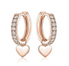 Willow Huggies Charm(0.25Ctw) Earrings Mydiamond 14K ROSE GOLD Heart